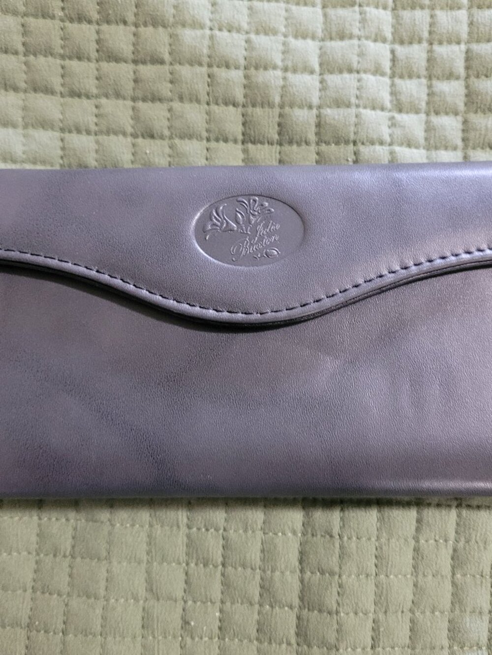 Julia Buxton Heiress Leather Checkbook Wallet-Black-EUC
